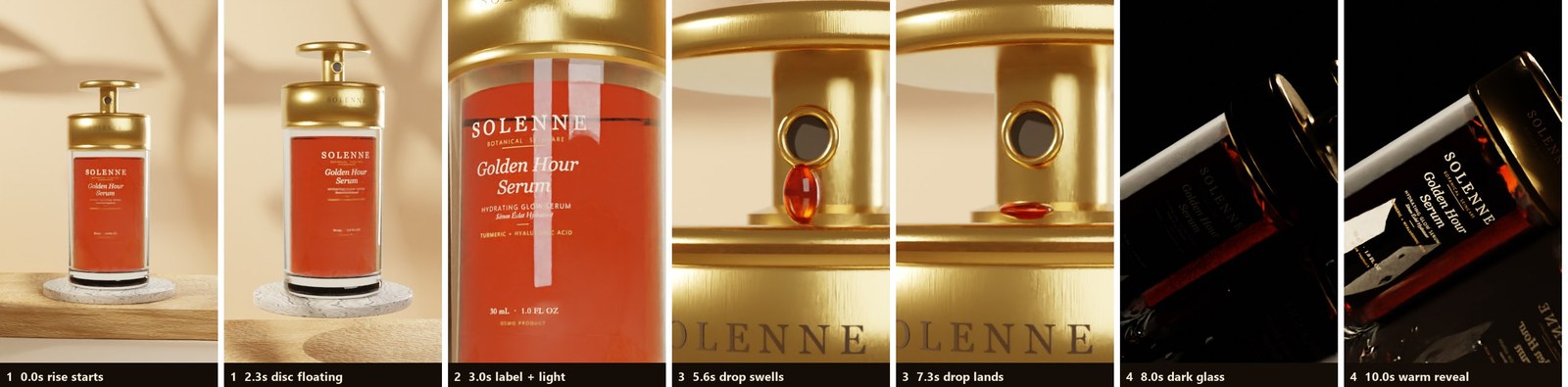 Storyboard frames of the SOLENNE film